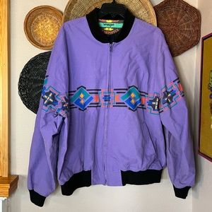 XXL Vintage 90s Wrangler Brushpopper Aztec Jacket